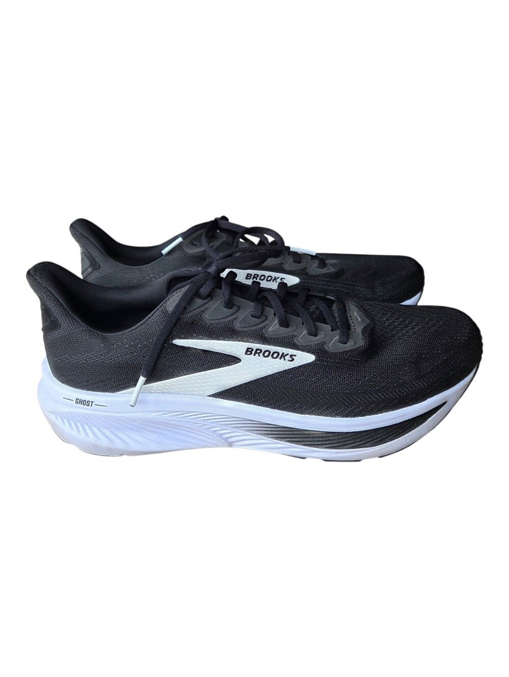 Brooks Ghost 17 Mens Running Shoes Black & White Size 12
